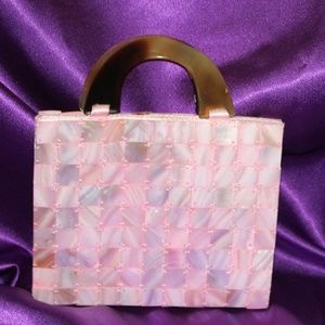 Small Vintage Pink Hand Made Pearl Essence Purse